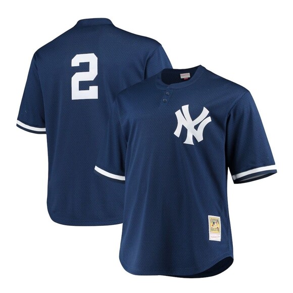 Derek Jeter #2 Yankees Mitchell & Ness Authentic Batting Practice Jersey 52 2XLT - Picture 1 of 11